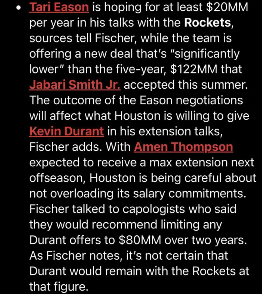 兰特的续约, 休斯顿